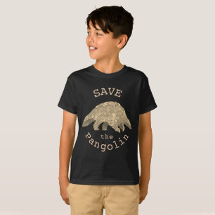 Save the Pangolin Endangered Species Animal Art T- T-Shirt