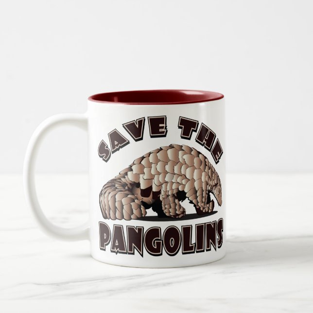 Save the Pangolins Two-Tone Coffee Mug (Left)