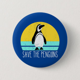 Save The Penguins 6 Cm Round Badge