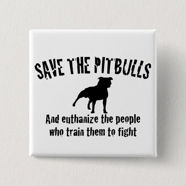 Save The Pitbulls 15 Cm Square Badge (Front)