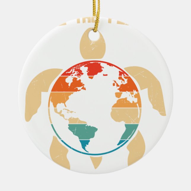 save the planet ceramic ornament (Front)