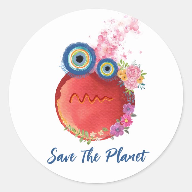 Save The Planet Classic Round Sticker (Front)