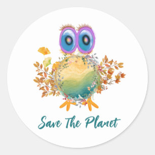 Save The Planet Classic Round Sticker