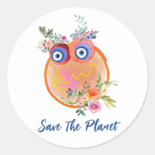 Save The Planet Classic Round Sticker