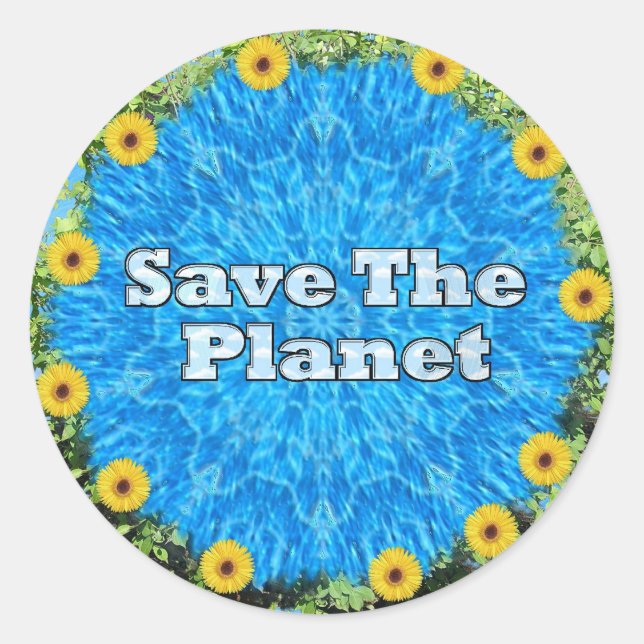 Save The Planet Classic Round Sticker (Front)
