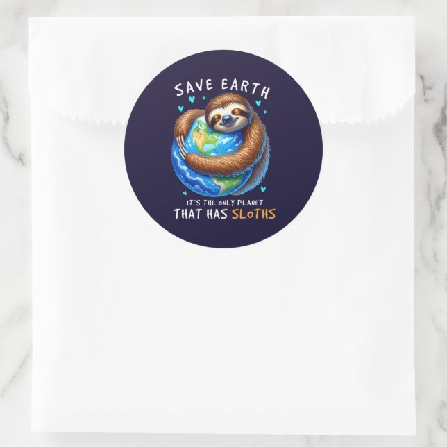 Save The Planet Classic Round Sticker (Bag)