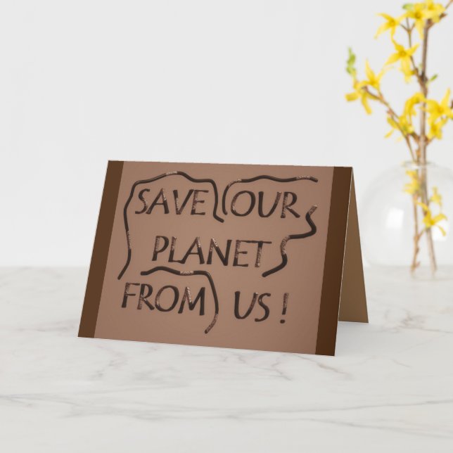 Save the planet earth day card (Yellow Flower)