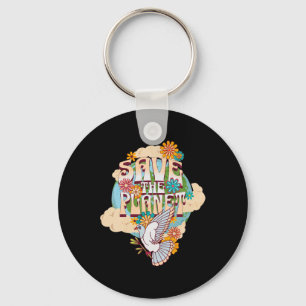 Save The Planet Earth Day Climate Change Environme Key Ring