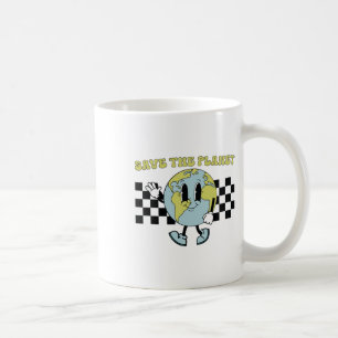 Save The Planet Earth Day Environment Retro Groovy Coffee Mug
