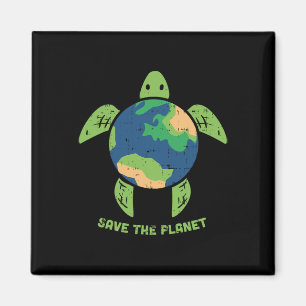 Save The Planet Earth Day Environment Turtle Recyc Magnet