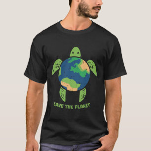 Save The Planet Earth Day Environment Turtle Recyc T-Shirt