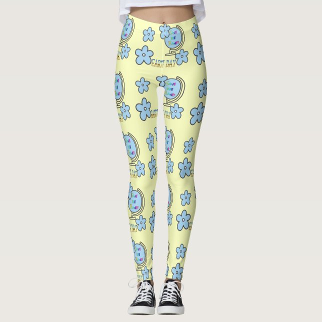 Save the Planet Earth Day Globe Leggings (Front)