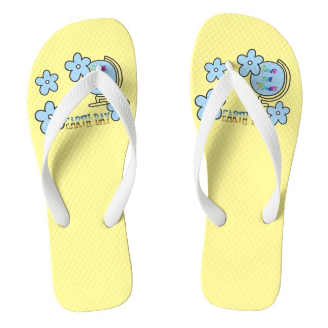 Save the Planet Earth Day Globe Thongs (Footbed)