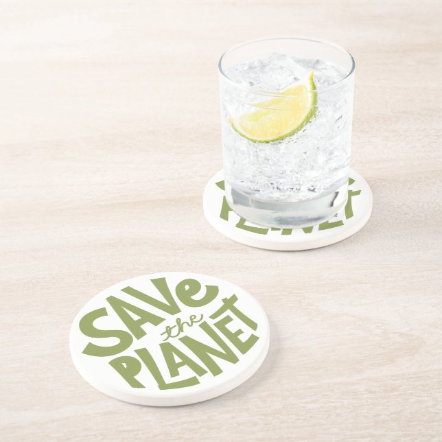 Save the Planet Eco Design Coaster (Side)