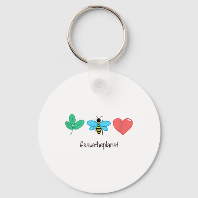 Save The Planet Environmental Protection Climate P Key Ring (Front)