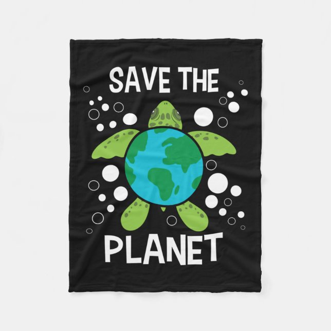 Save The Planet - Environmental Protection Earth D Fleece Blanket (Front)