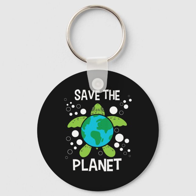 Save The Planet - Environmental Protection Earth D Key Ring (Front)