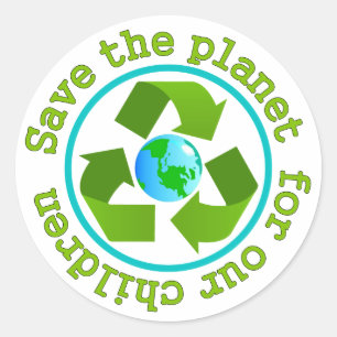 Save the planet for our children classic round sticker