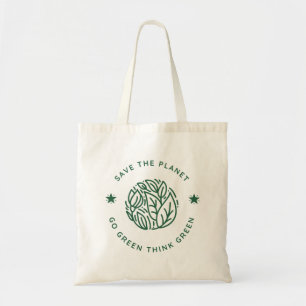 Save the planet go green think green tote bag