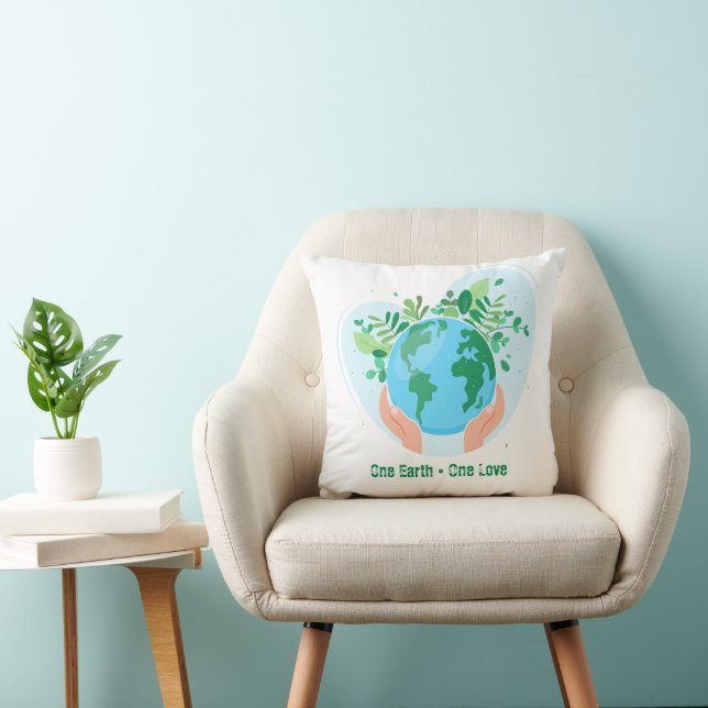 Save the Planet. One Earth One Love Cushion (Chair)