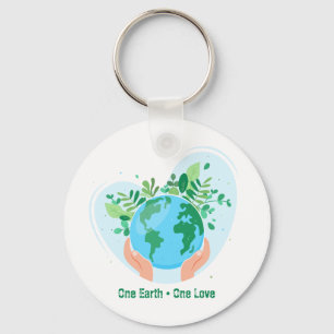 Save the Planet. One Earth One Love Key Ring