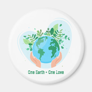 Save the Planet. One Earth One Love Magnet