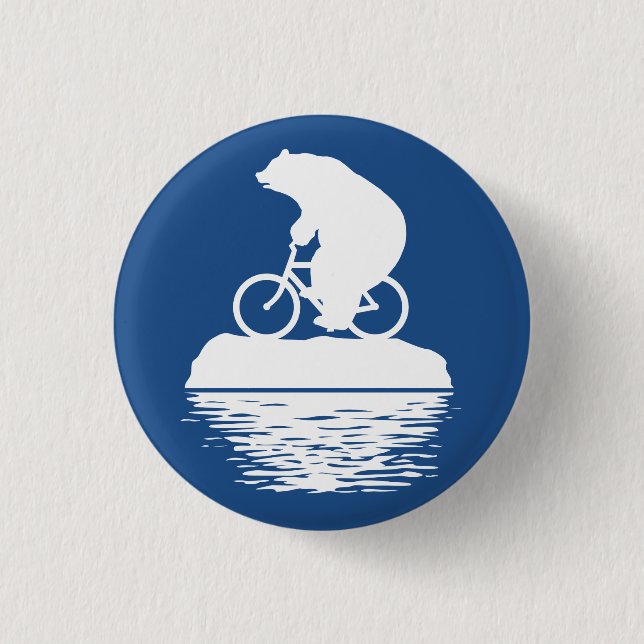 Save the Planet: Polar Bear Bicycle Button (Front)