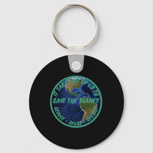 Save The Planet Recycle Earth Day Environmental Key Ring