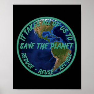 Save The Planet Recycle Earth Day Environmental Poster