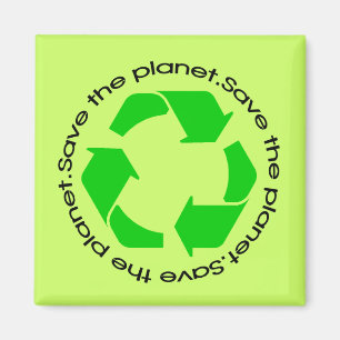 Save the Planet   Recycling Awareness Magnet