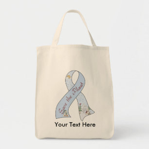 Save the Planet Ribbon: Polar Bears Grocery Tote Bag