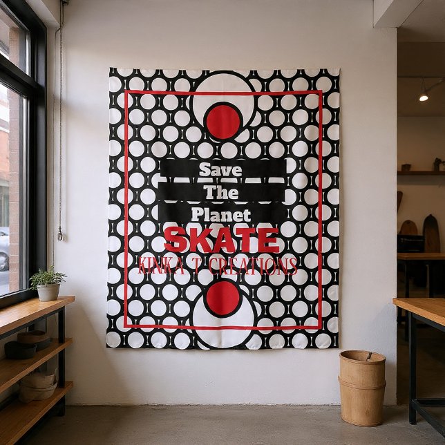 Save The Planet Skate Skateboard Tapestry (Creator Uploaded)