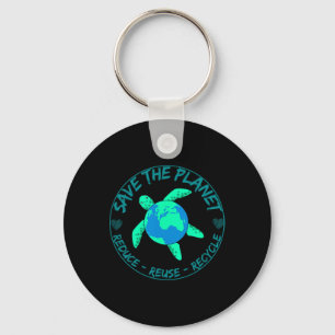 Save The Planet Turtle Recycle Earth Day Environme Key Ring