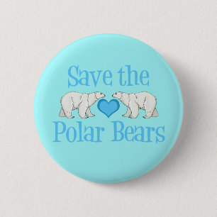 Save the Polar Bears 6 Cm Round Badge