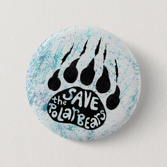 Save The Polar Bears 6 Cm Round Badge (Front)