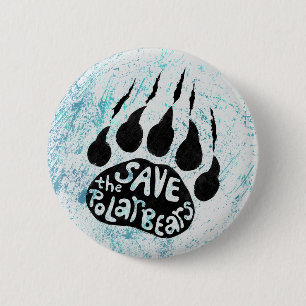 Save The Polar Bears 6 Cm Round Badge