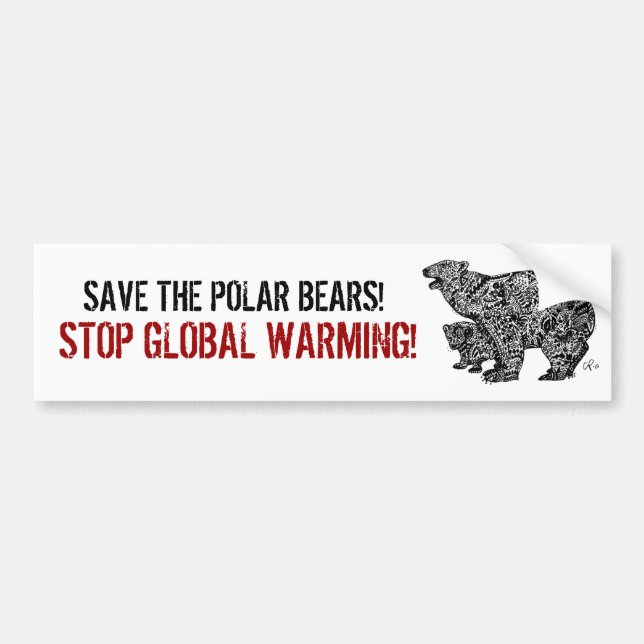 SAVE THE POLAR BEARS! BUMPER STICKER (Front)