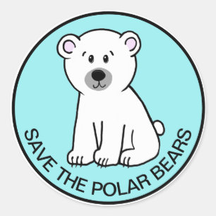 SAVE THE POLAR BEARS CLASSIC ROUND STICKER