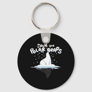 Save The Polar Bears Climate Awareness Earth Day  Key Ring