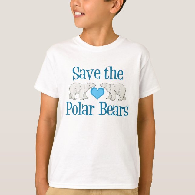 Save the Polar Bears Cute Children's T-Shirt (Front)