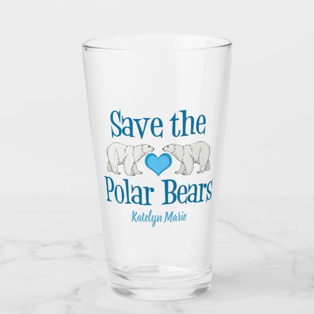 Save the Polar Bears Glass (Front)