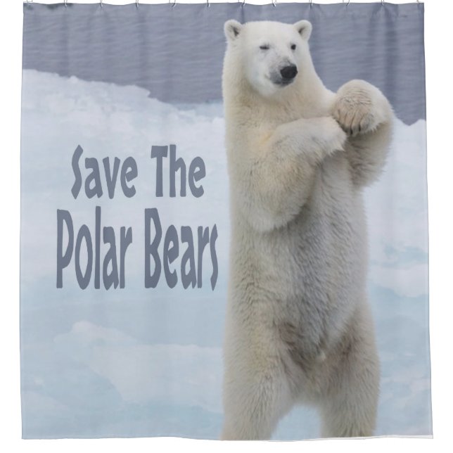 Save The Polar Bears Shower Curtain (Front)