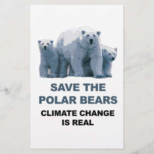 Save the Polar Bears Stationery