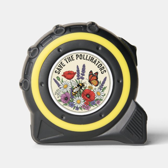 Save the Pollinator with bee, butterfly & flowers 1 (Front)
