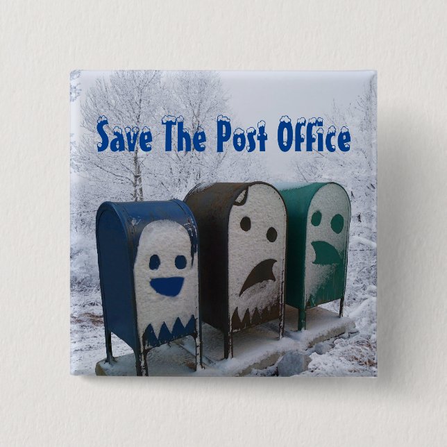 Save The Post Office 15 Cm Square Badge (Front)