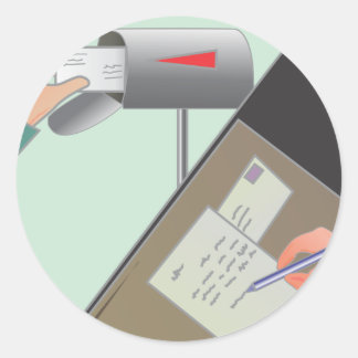 Save the Post Office/ Write a Friend Classic Round Sticker