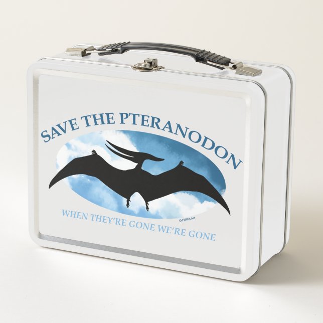 SAVE THE PTERANODON by Jeff Willis Art Metal Lunch Box (Front)