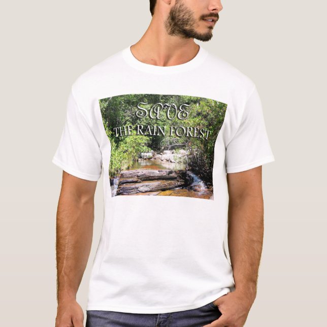 Save The Rain Forest Fine Landscape T-Shirt (Front)