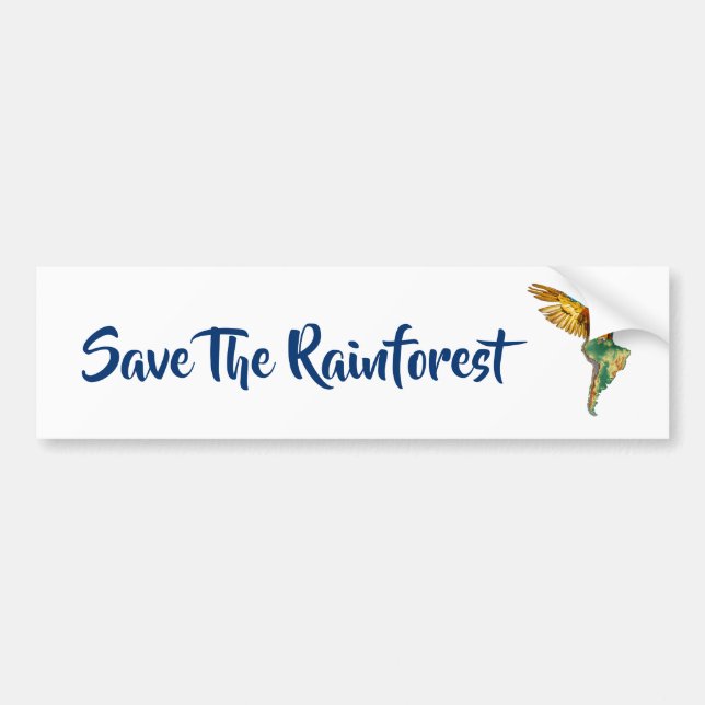 Save The Rainforest Bumper Sticker (Front)