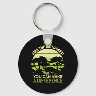 Save The Rainforest Earth Day Go Green Key Ring